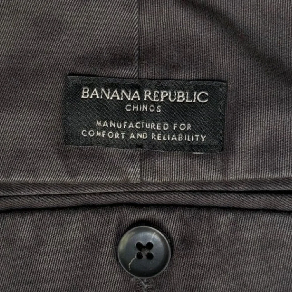Banana Republic Fulton Chino Pants Mens 30x32 Grey Skinny Fit Cotton Trousers
